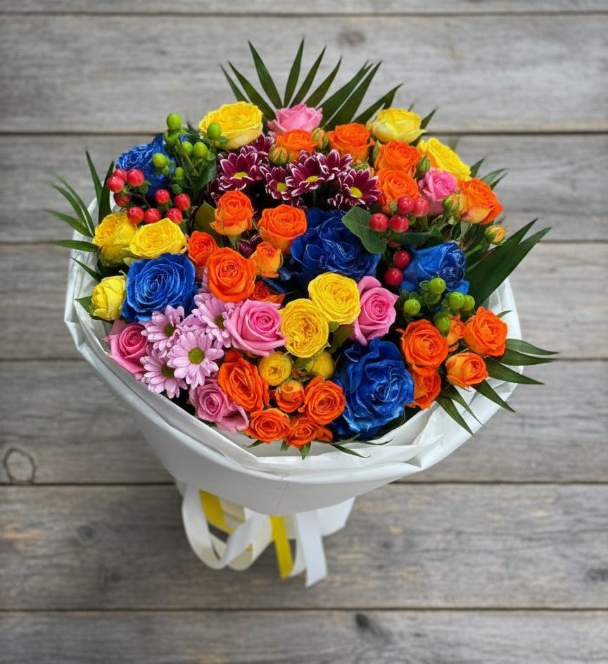 Букет цветов из: Розы и Хризантемы в Железногорске