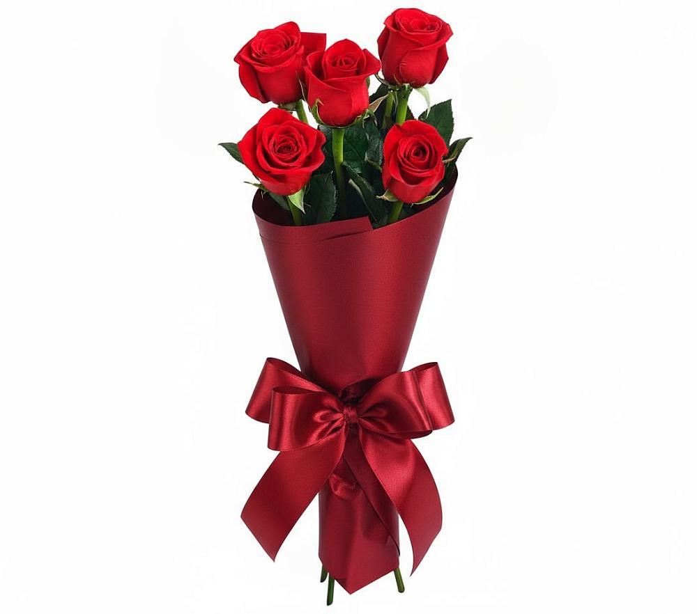 Букет 5 Красных роз Эдлесс Лав в Железногорске