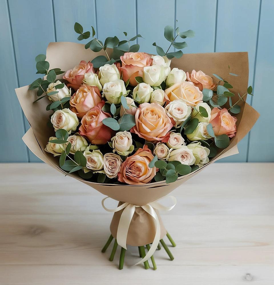 Букет цветов из: Альстромерии и Розы в Железногорске