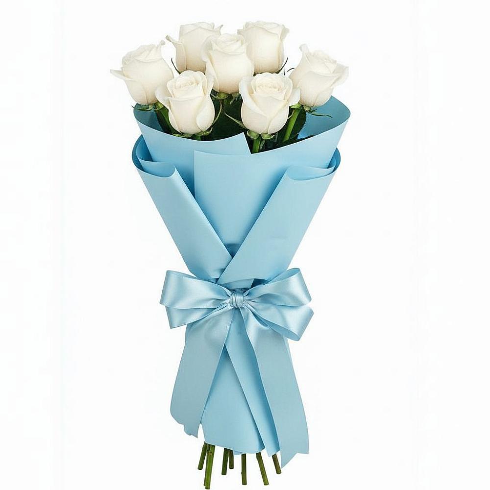 Букет 7 белых роз Проуд в Железногорске