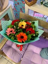 Букет цветов из:  Герберы, Хризантемы и Альстромерии #REPLACE_PRED# Железногорске