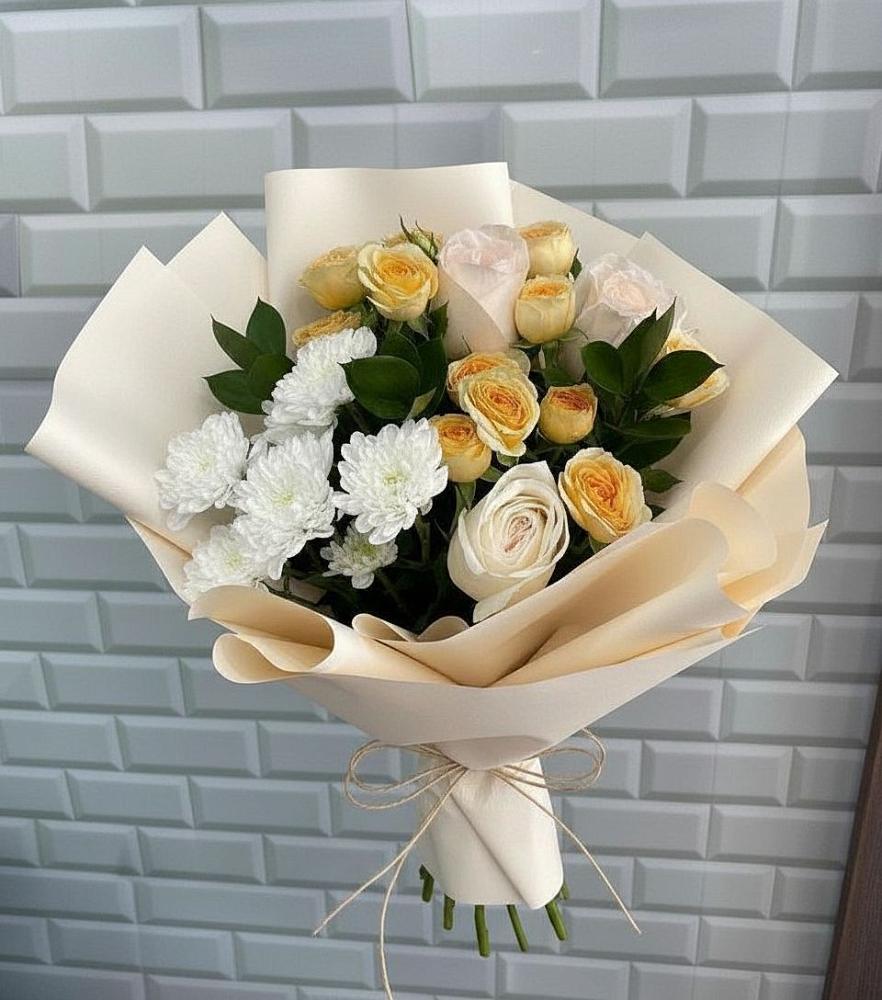 Букет цветов из: Розы и Хризантемы в Железногорске