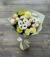 Букет цветов из:  Альстромерии, Розы и Хризантемы в Железногорске